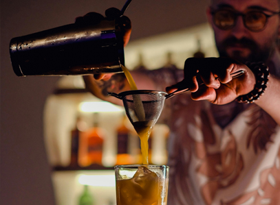 Pouring a drink.